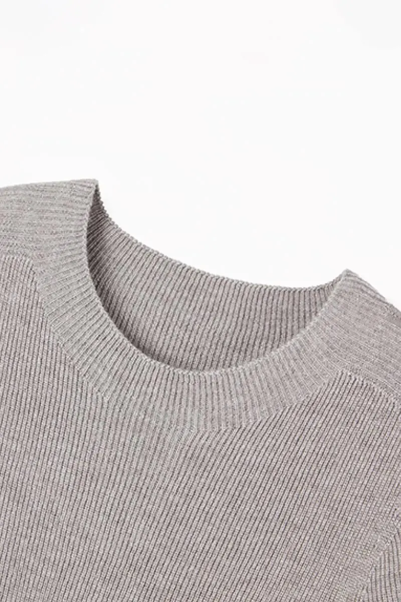 100 Wool Seamless Knit Crewneck Sweater