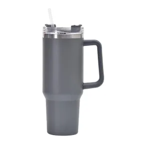 1.2L Double-Walled Stainless Steel Thermal Tumbler With Straw