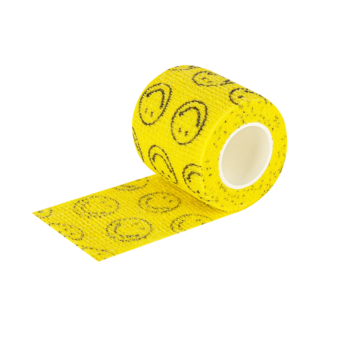 2" Yellow Smiley Vet Wrap by PetStore.Direct