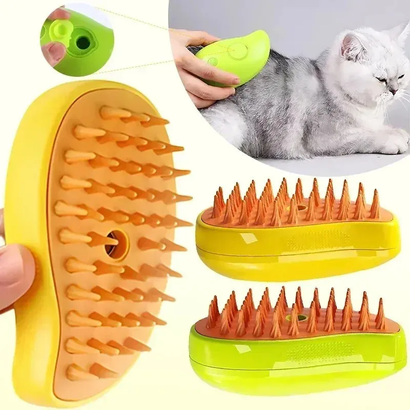 3-in-1 Pet Grooming Steam Brush for Dogs and Cats