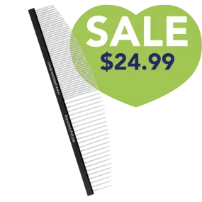 6.5" 50/50 Black Half-Moon Comb by PetStore.Direct