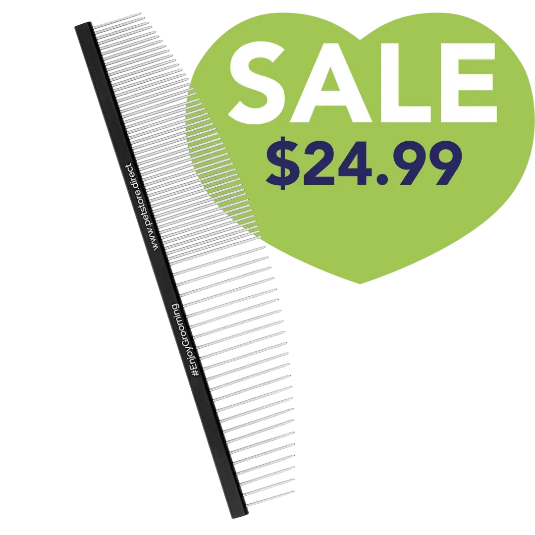 6.5" 50/50 Black Half-Moon Comb by PetStore.Direct