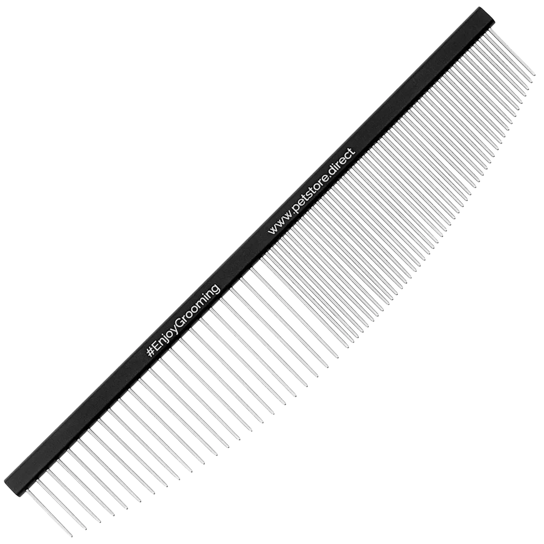 6.5" 50/50 Black Half-Moon Comb by PetStore.Direct