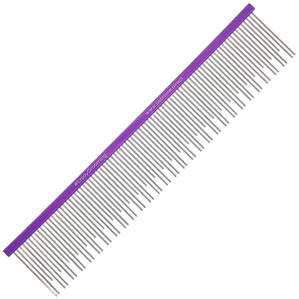 9″ Large Double Coat Deshedding Comb Purple by Petstore.Direct