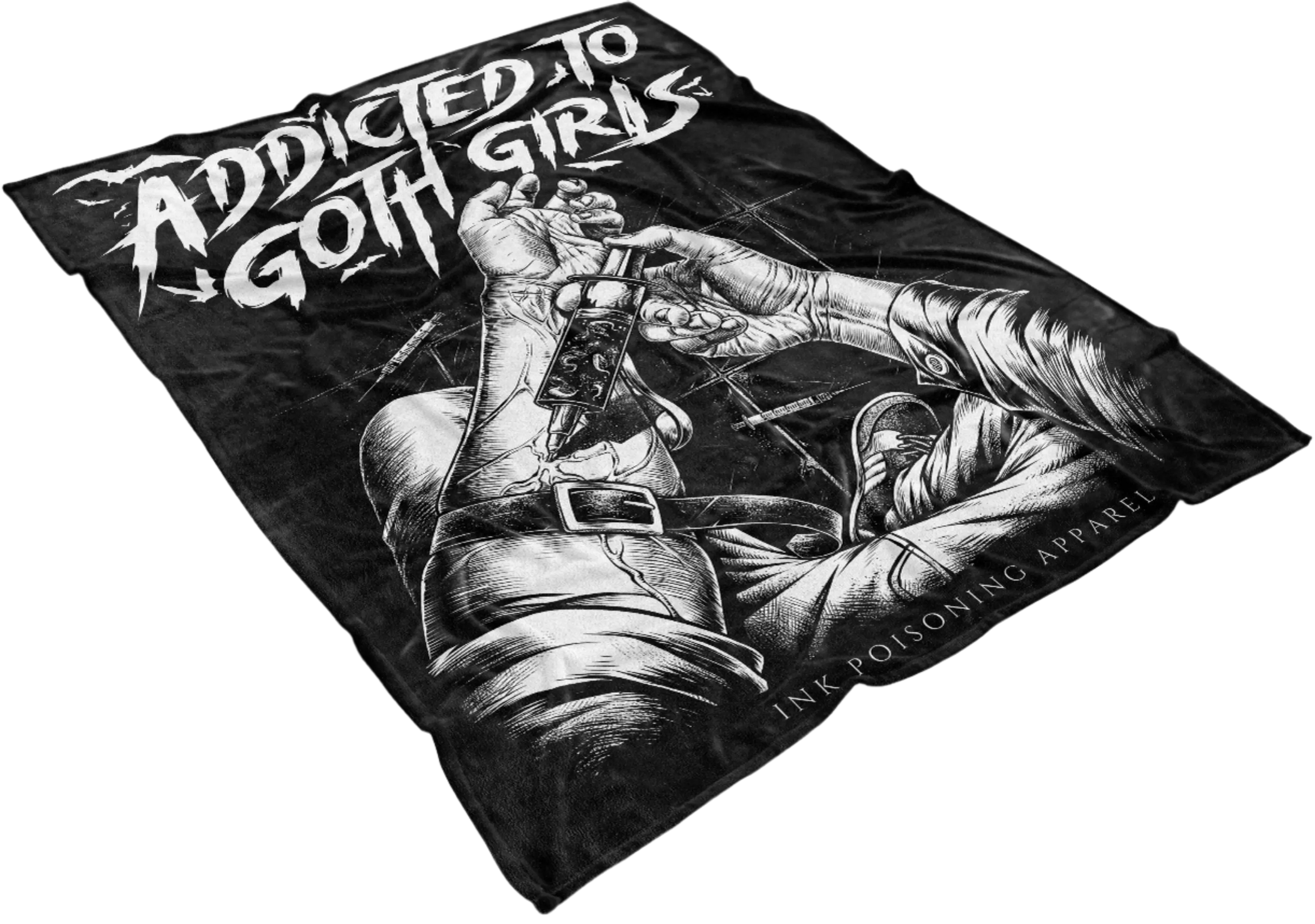 Addicted To Goth Girls Fleece Blanket