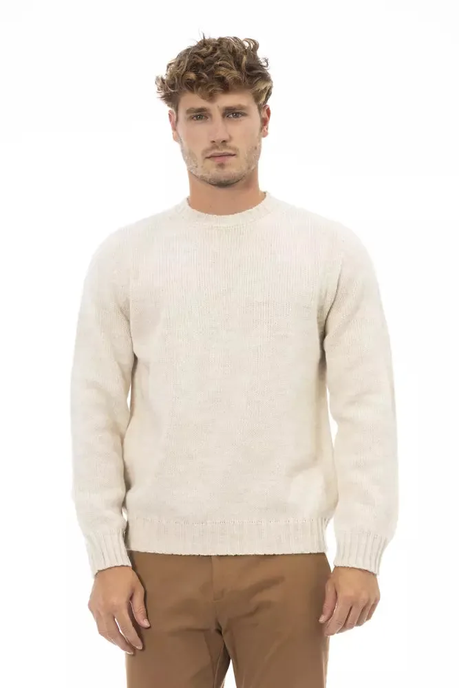 Alpha Studio Elegant Crewneck Alpaca Blend Sweater