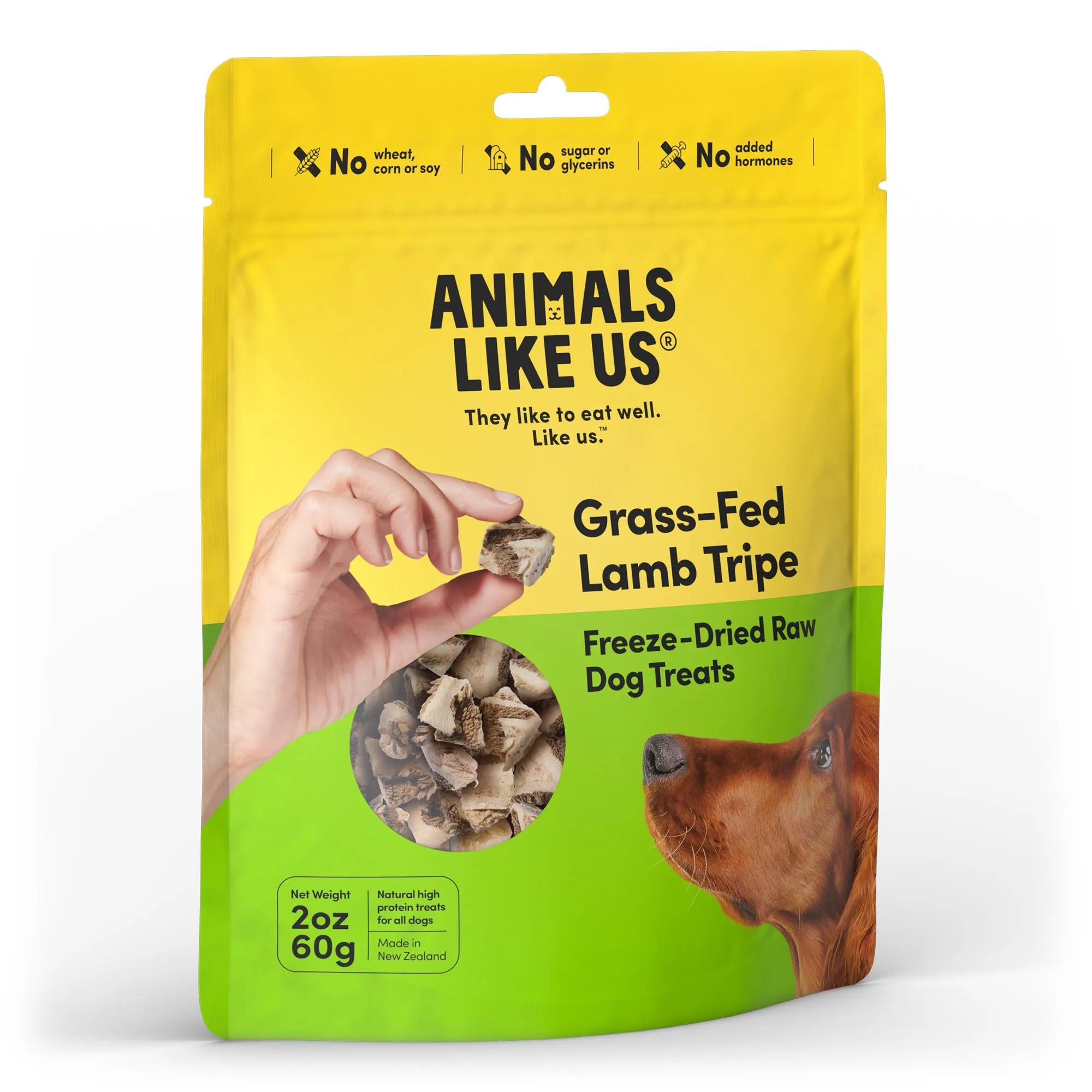 Animals Like Us Grass-Fed Lamb Tripe Freeze-Dried Raw Dog Treats 60g