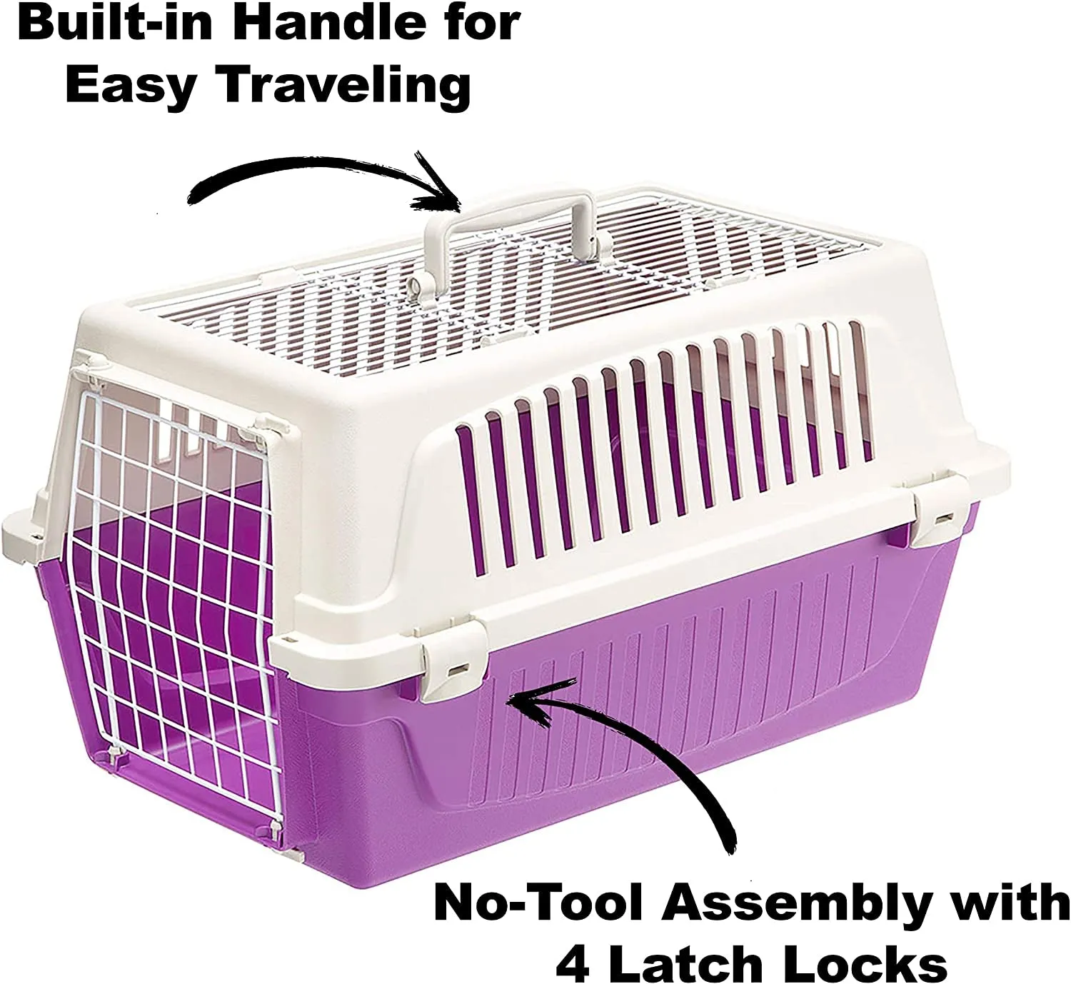 Atlas Pet Carrier | Small Pet Carrier for Dogs & Cats W/Top & Front Door Access