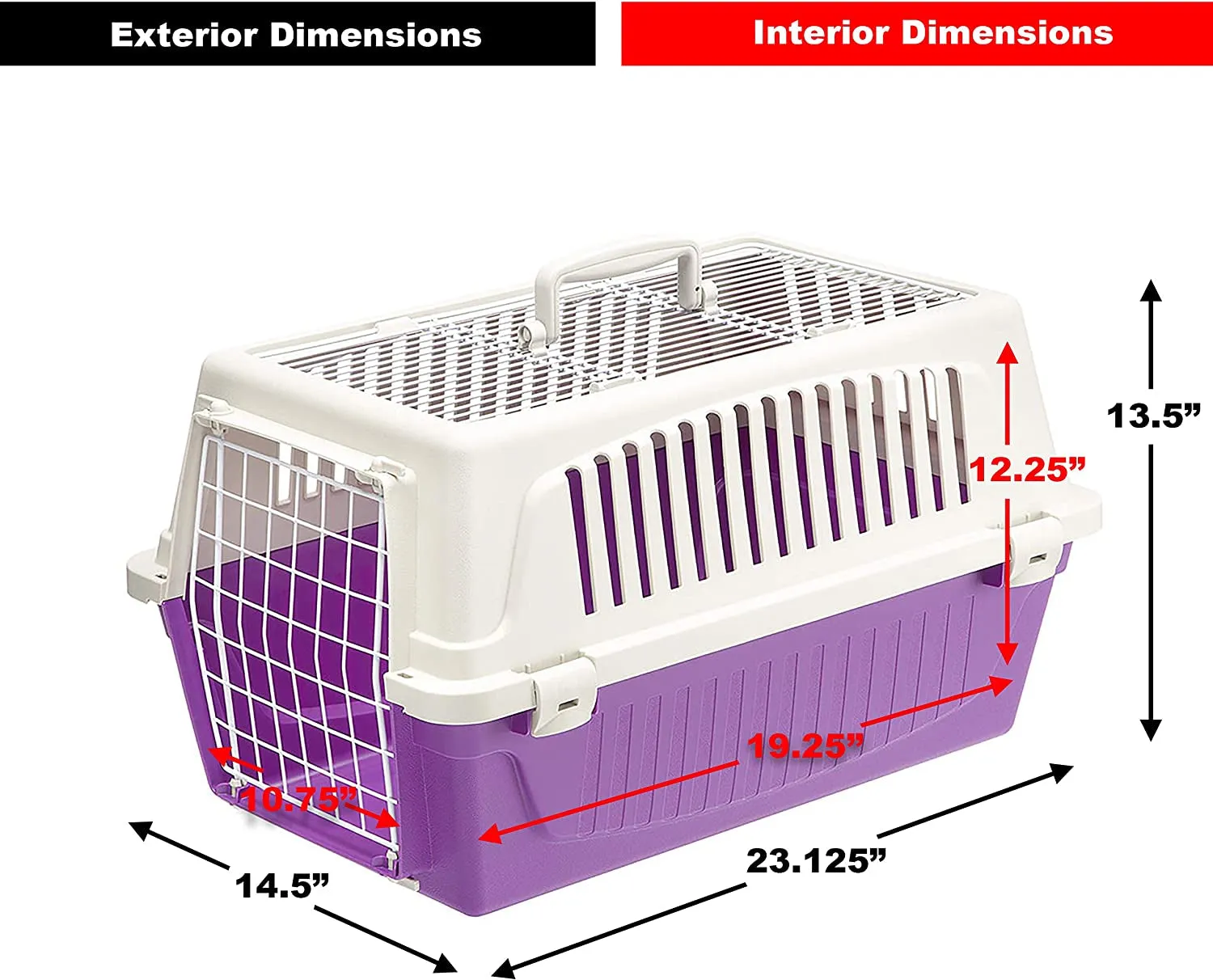 Atlas Pet Carrier | Small Pet Carrier for Dogs & Cats W/Top & Front Door Access