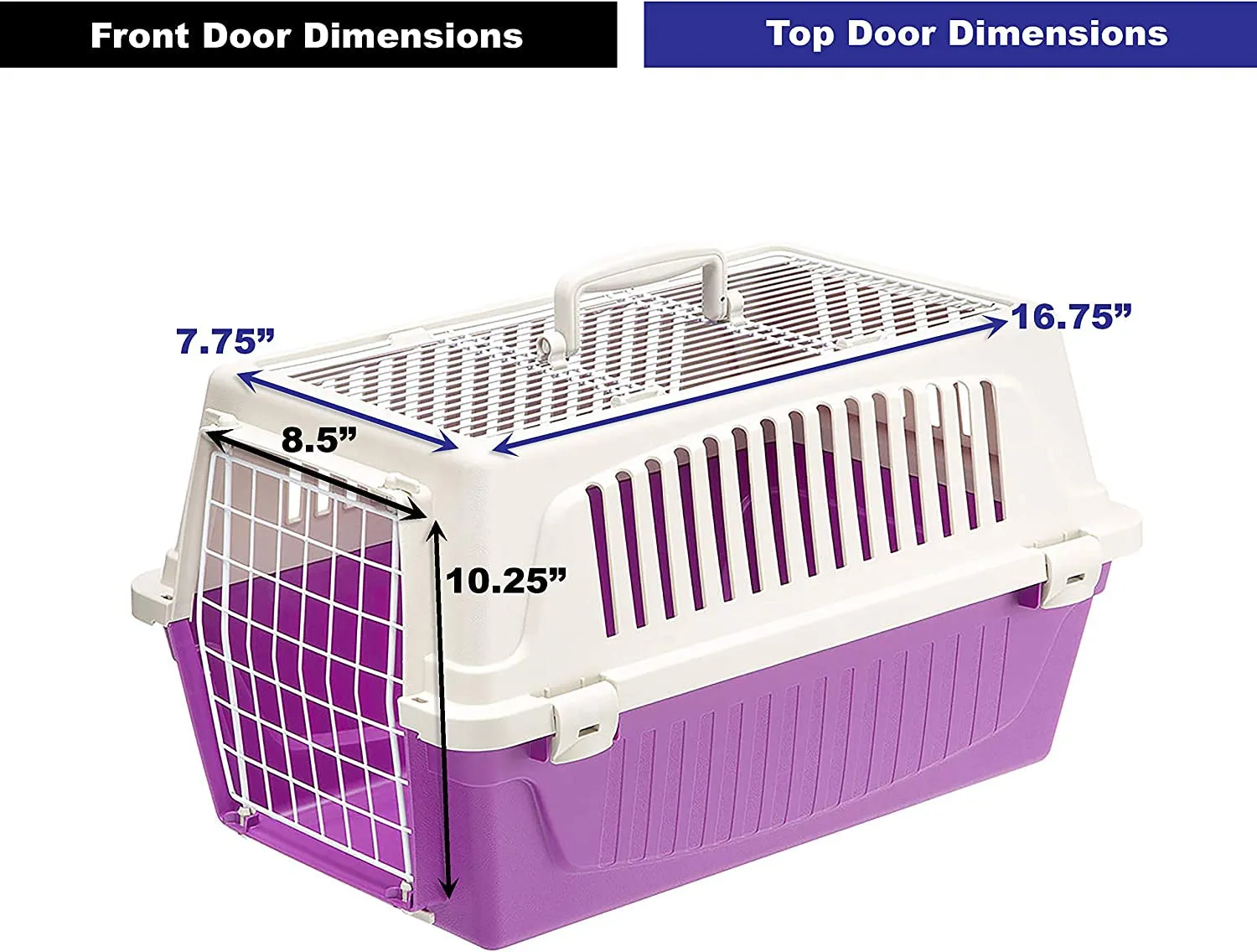 Atlas Pet Carrier | Small Pet Carrier for Dogs & Cats W/Top & Front Door Access