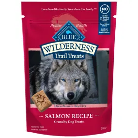 Blue Buffalo Wilderness Trail Treats Crunchy Dog Biscuits, Grain-Free and High-Protein Dog Treats Made with Natural Ingredients, Salmon Recipe 24-oz. Bag