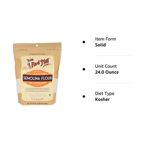 Bob's Red Mill Semolina Pasta Flour 24 Oz Pack of 1