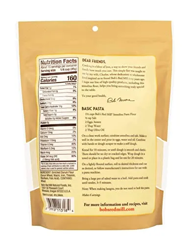 Bob's Red Mill Semolina Pasta Flour 24 Oz Pack of 1