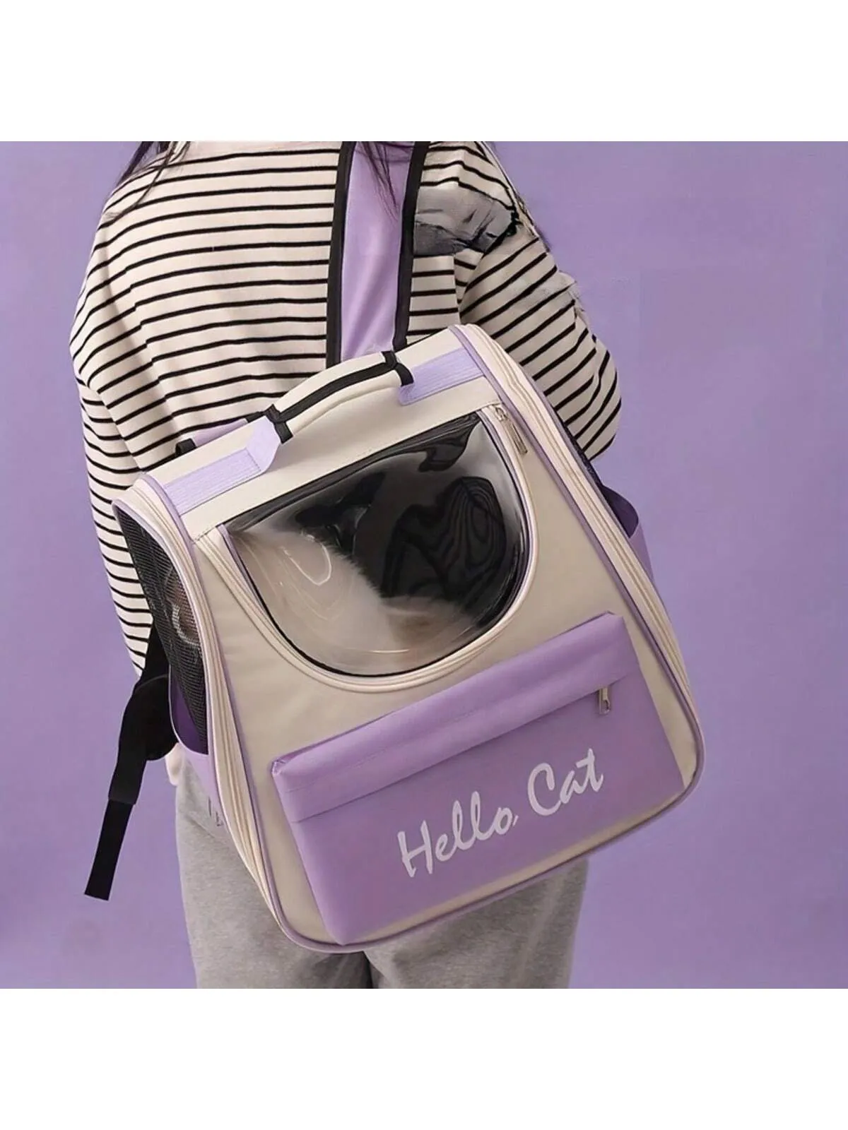 Breathable And Convenient Pet Backpack, Stylish Backpack For Cats And Small Dogs During Outdoor Picnic And Camping