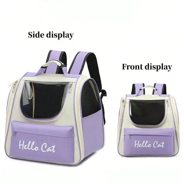 Breathable And Convenient Pet Backpack, Stylish Backpack For Cats And Small Dogs During Outdoor Picnic And Camping