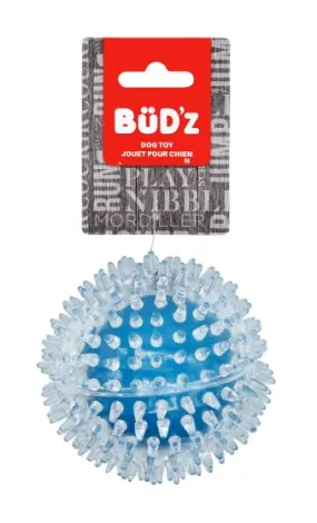 Bud'Z Rubber Dog Toy - Transparent Spiked Ball