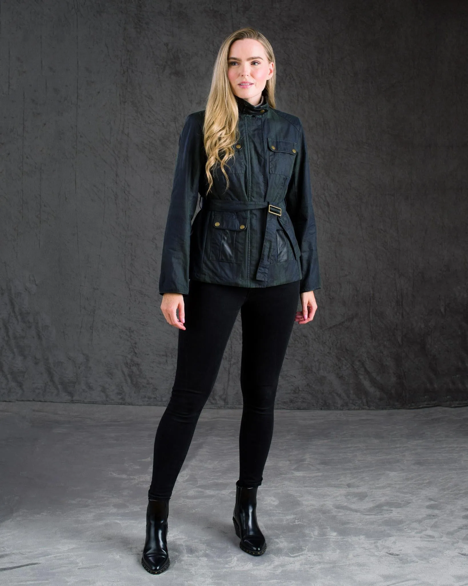 Cara Utility Wax Jacket - Blackwatch