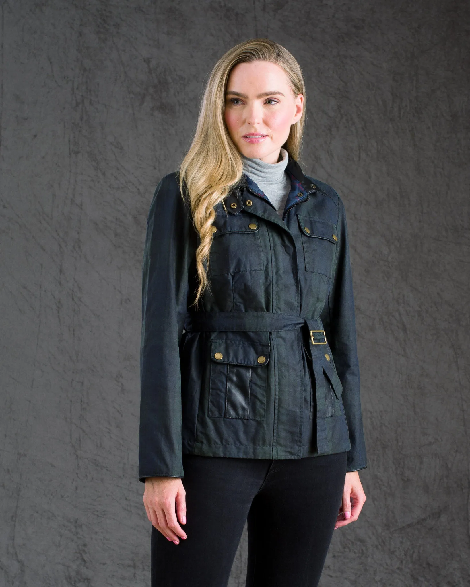 Cara Utility Wax Jacket - Blackwatch