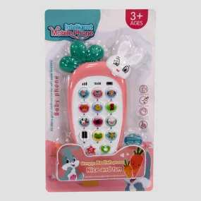 Carrot Phone Toy with Animal Sounds for Babies - Pink