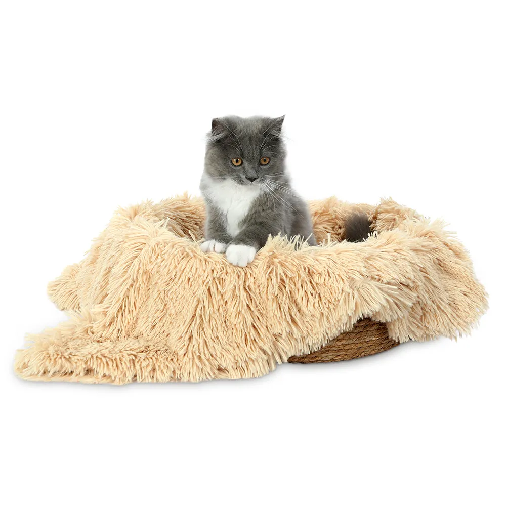 Cattail Woven Round Cat Bed