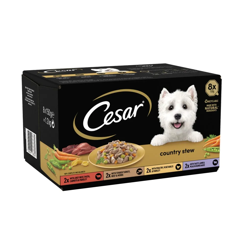 Cesar | Wet Dog Food Foil Selection | Country Stew - 8 x 150g