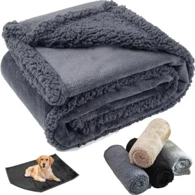 Cozy Waterproof Pet Blanket for Cats and Dogs - Flannel Lambskin Design