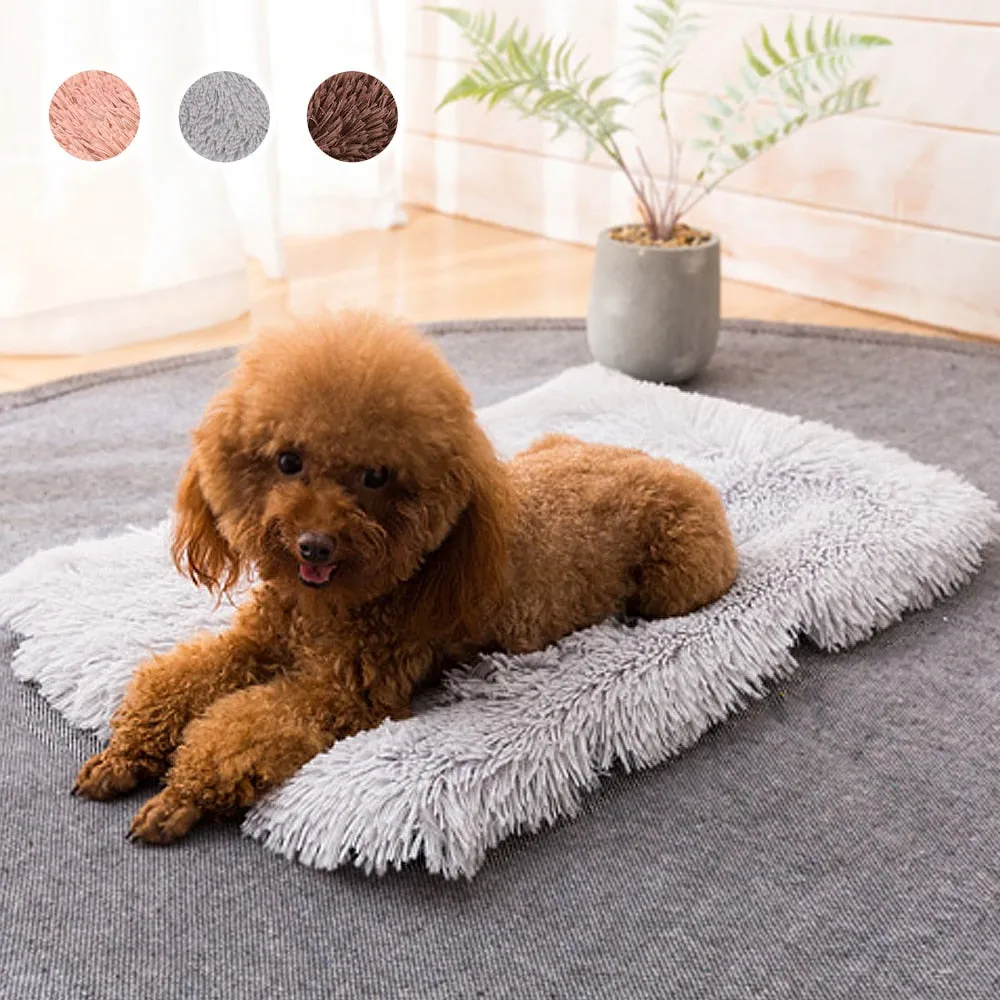 Dog Bed Mat Soft Fleece Pet Cushion House Warm Bed Blanket