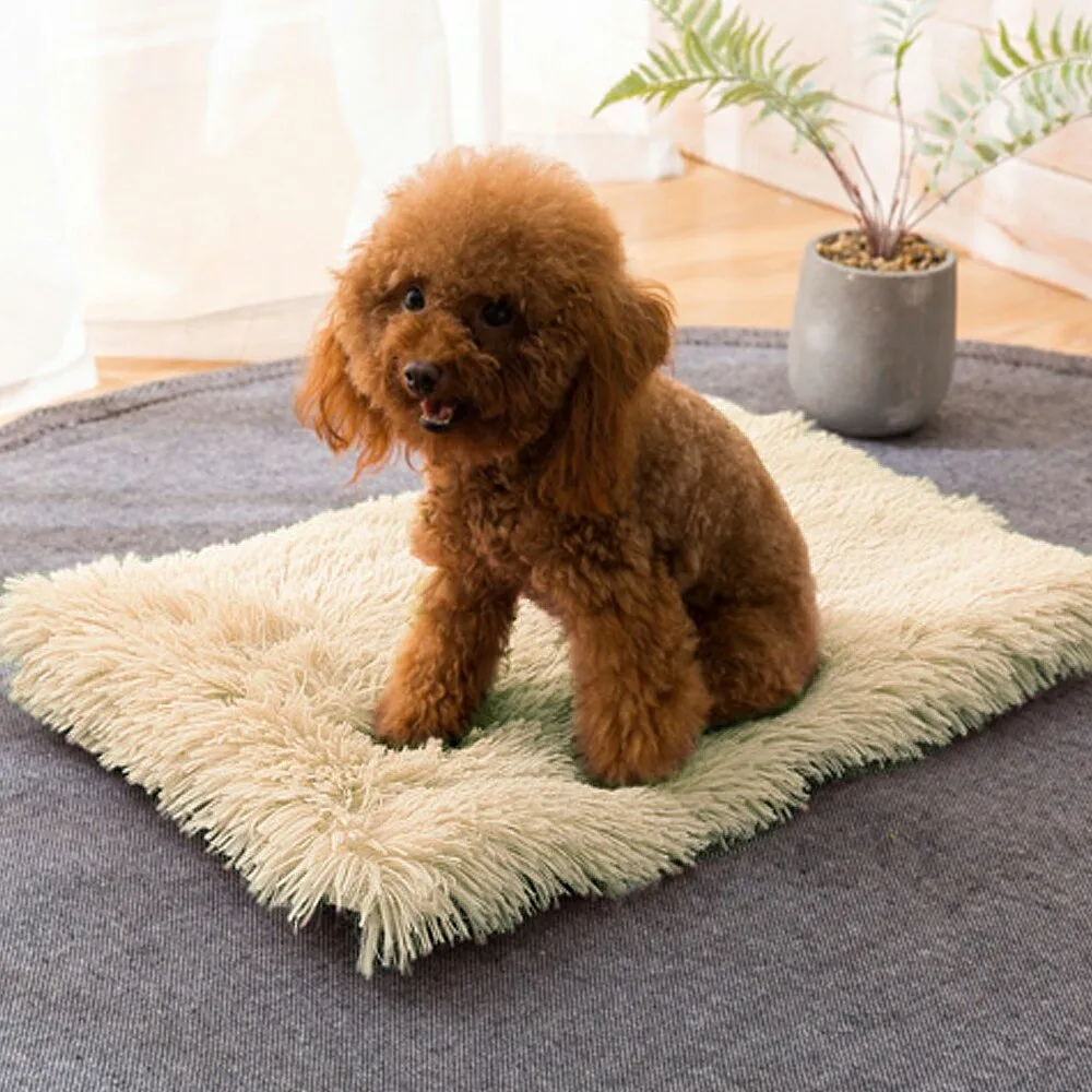 Dog Bed Mat Soft Fleece Pet Cushion House Warm Bed Blanket