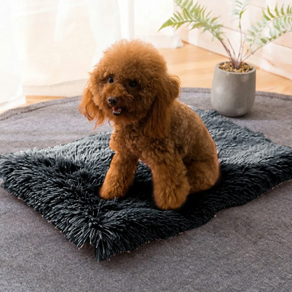 Dog Bed Mat Soft Fleece Pet Cushion House Warm Bed Blanket