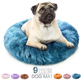 Dog Cat Super Soft Round Velvet Washable Long Plush  Best Pet Dog Bed