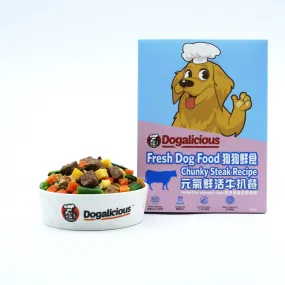 Dogalicious - Frozen Fresh Made Chunky Steak Recipe Dog Food