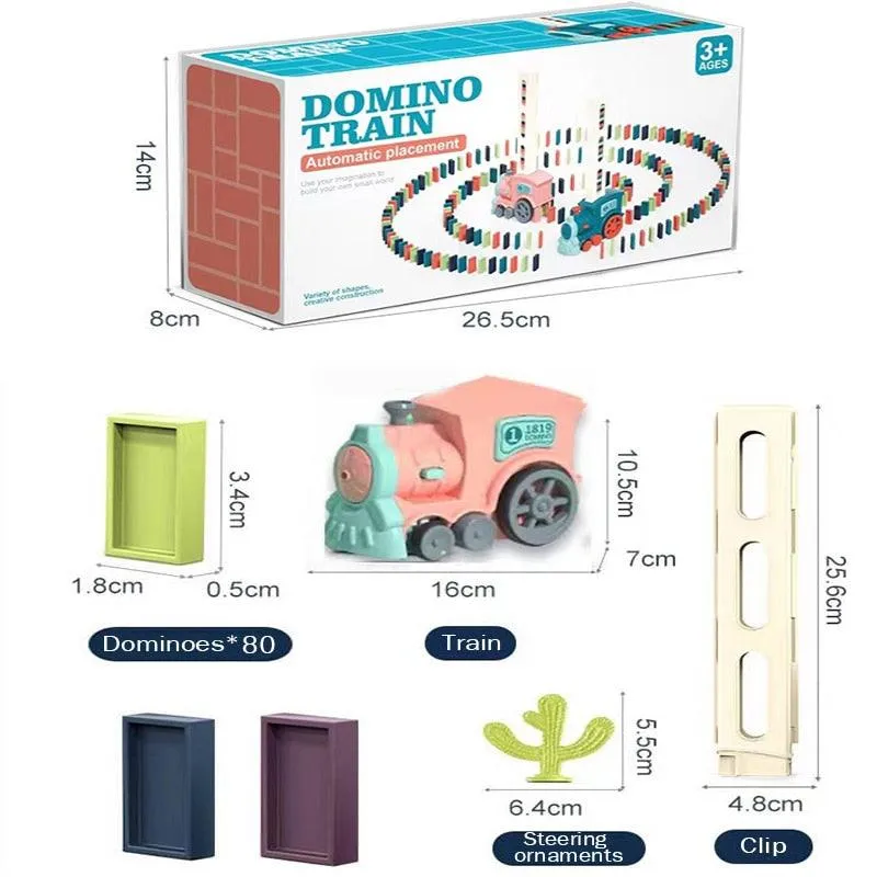 Electric Domino Train Set with Interactive Lights & Sounds - Fun STEM Learning Experience for Kids