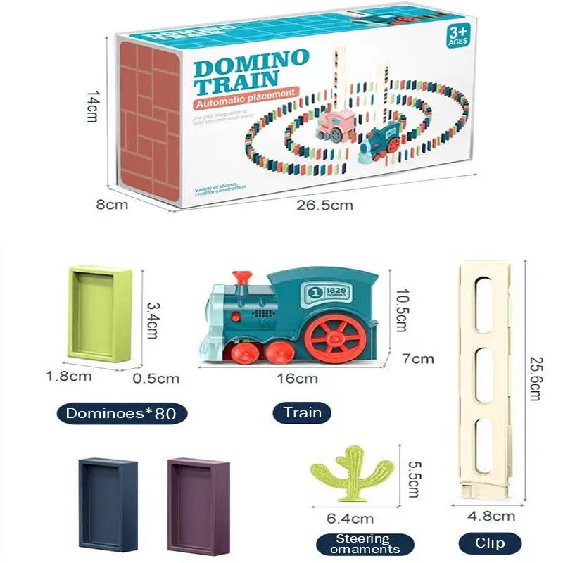 Electric Domino Train Set with Interactive Lights & Sounds - Fun STEM Learning Experience for Kids