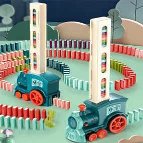 Electric Domino Train Set with Interactive Lights & Sounds - Fun STEM Learning Experience for Kids