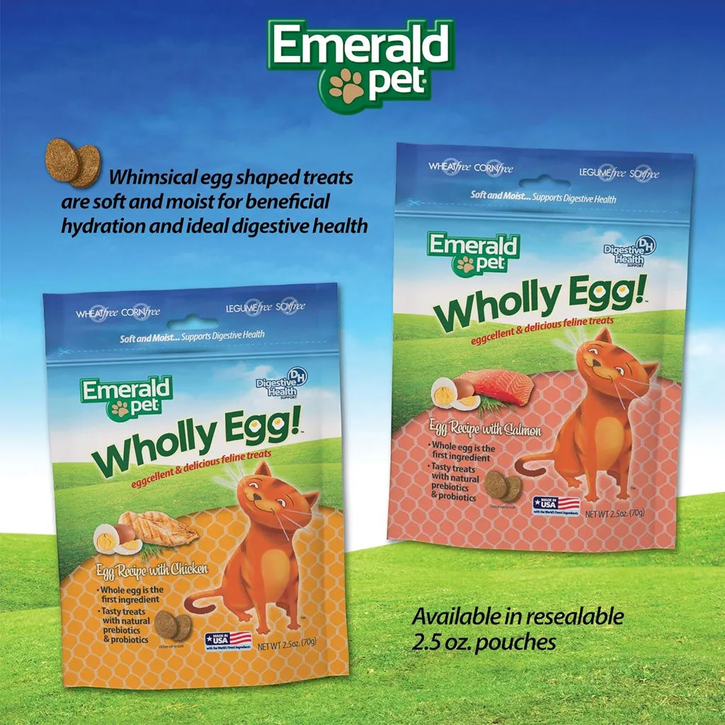 Emerald Pet Wholly Egg Recipe with Salmon Cat Treats, 2.5-oz