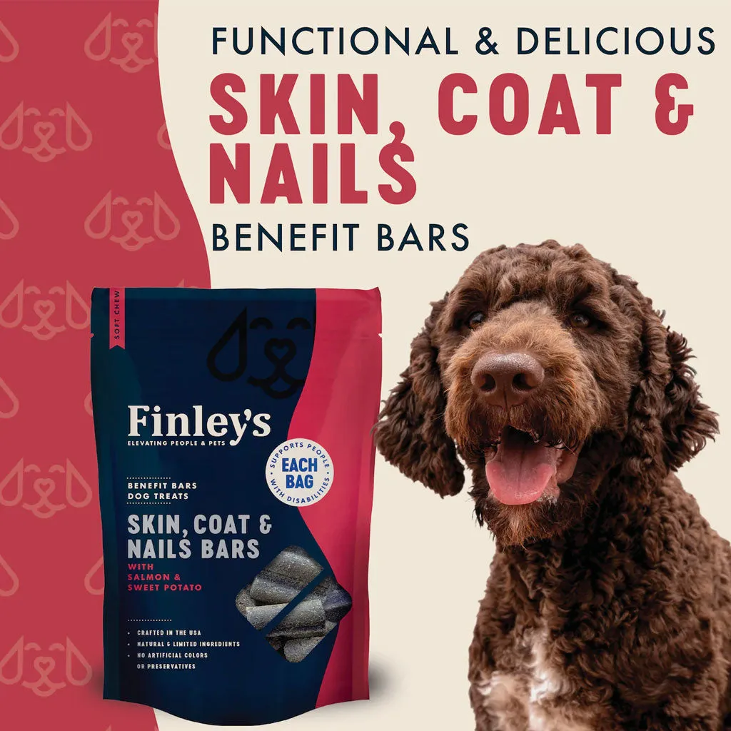 Finley's Barkery Skin, Coat & Nails Bars Dog Treats Salmon & Sweet Potato, 6-oz