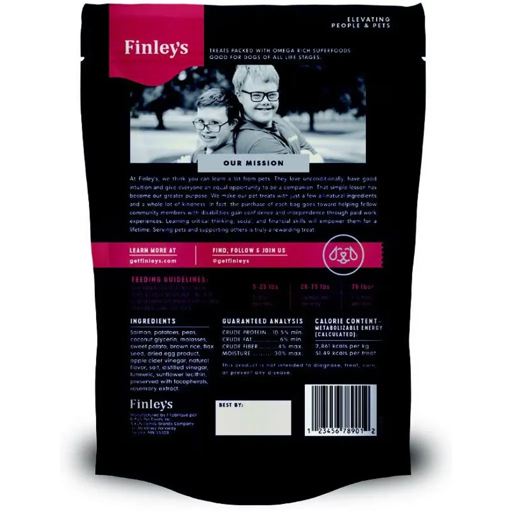 Finley's Barkery Skin, Coat & Nails Bars Dog Treats Salmon & Sweet Potato, 6-oz