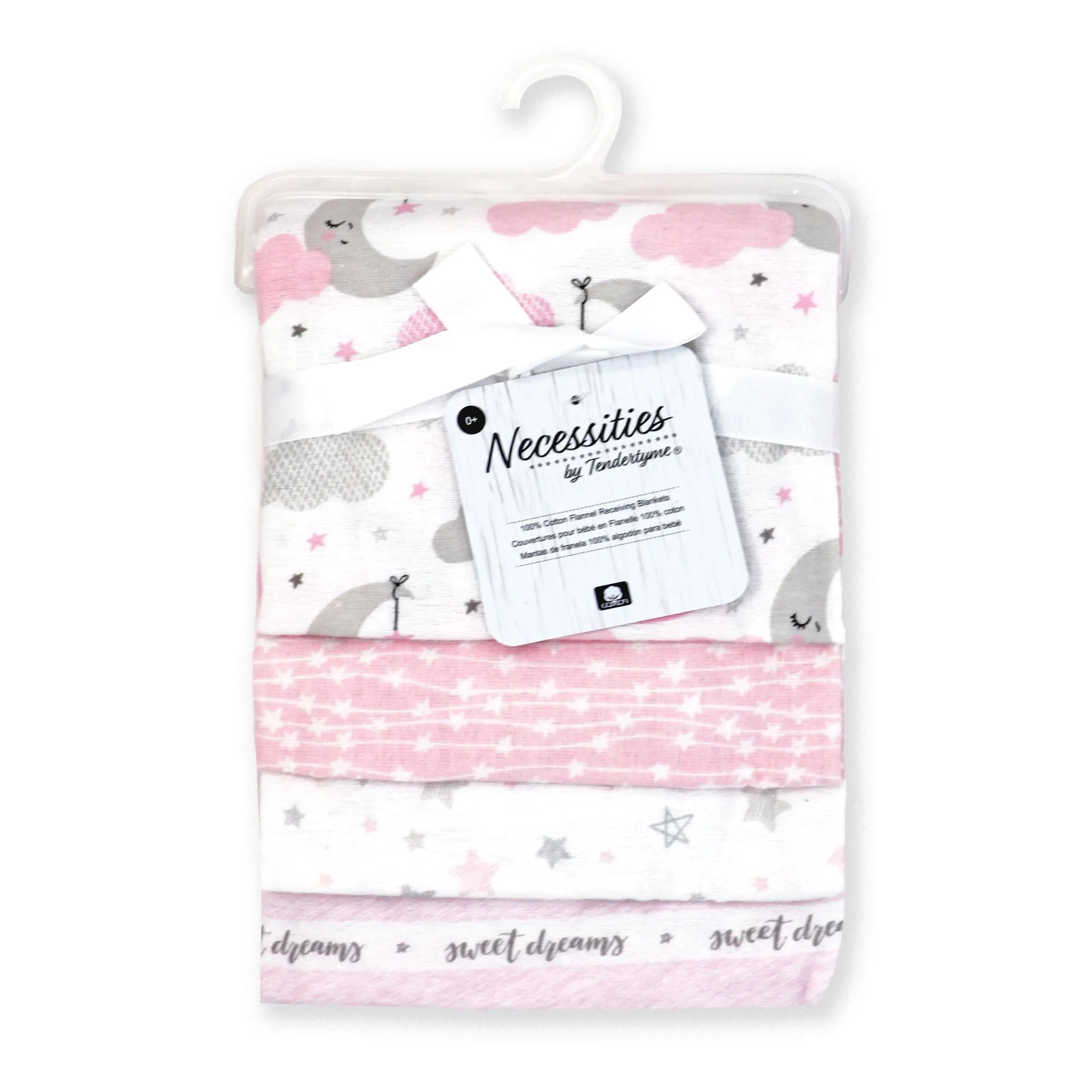 Flannel Baby Receiving Blanket - Pink Sweet Dreams