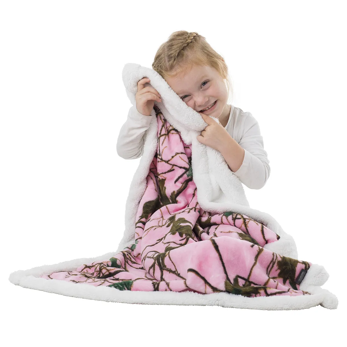 Floral Camo Plush Fleece Sherpa Baby Blanket