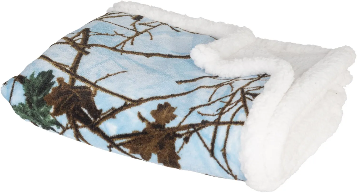 Floral Camo Plush Fleece Sherpa Baby Blanket