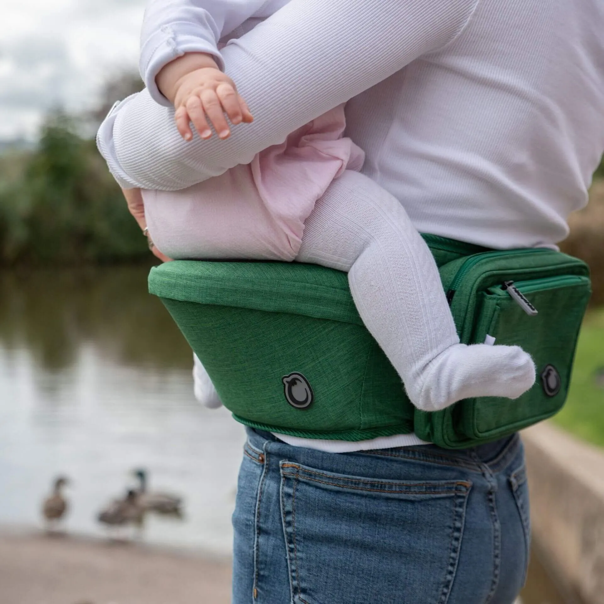 Hippychick Hipseat Baby Carrier (Denim Green)