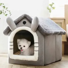 Indoor Warm Dog House - Soft Pet Bed Tent, Dog Kennel, Cat Bed with Removable Cushion, Suitable for Small, Medium, Large Pets