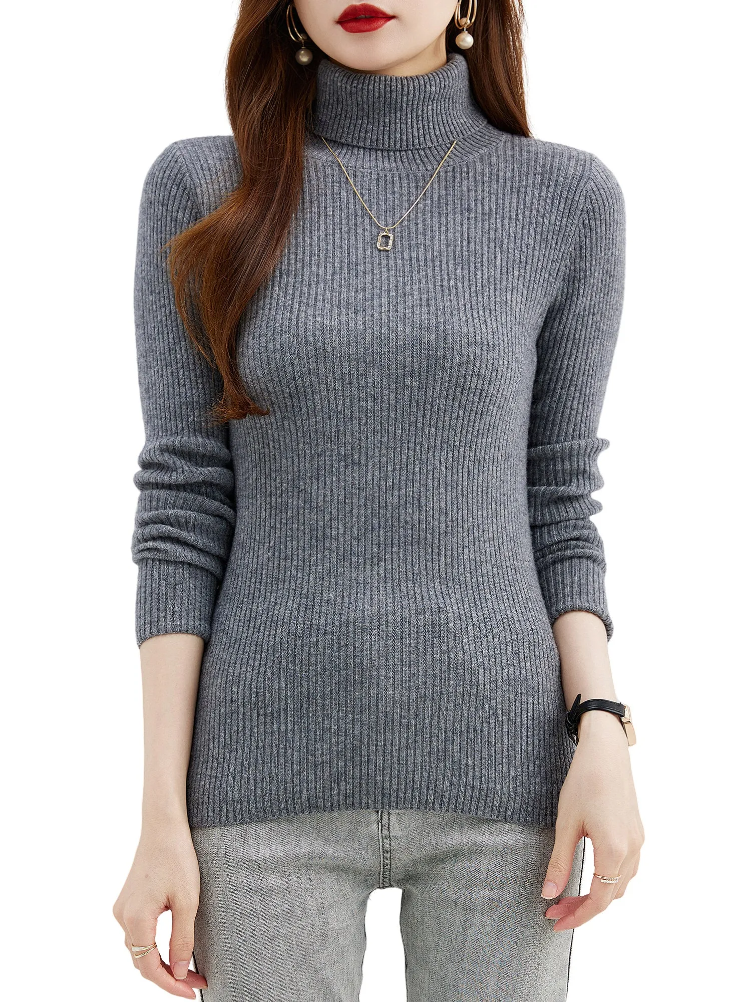 Jean Woman Turtleneck Sweater