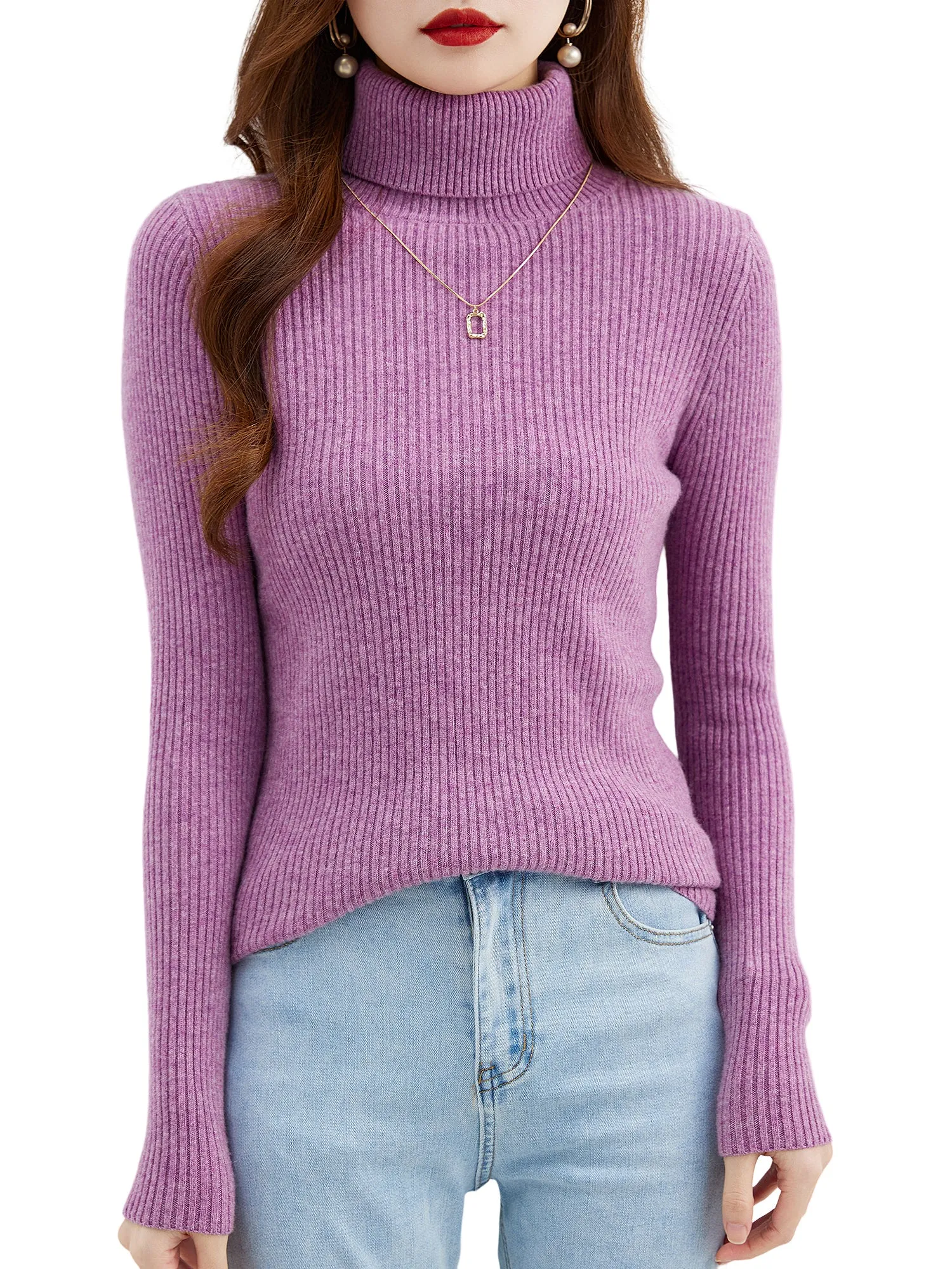 Jean Woman Turtleneck Sweater