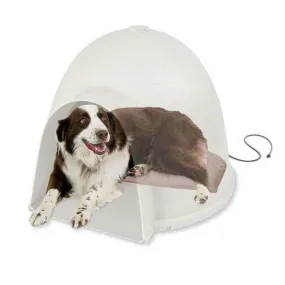 K&h Pet Products Lectro-soft Igloo Style Bed Large Beige 17.5" X 30" X 1.5"