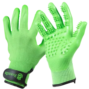 Large Green Deshedding Gloves by HandsOn Gloves