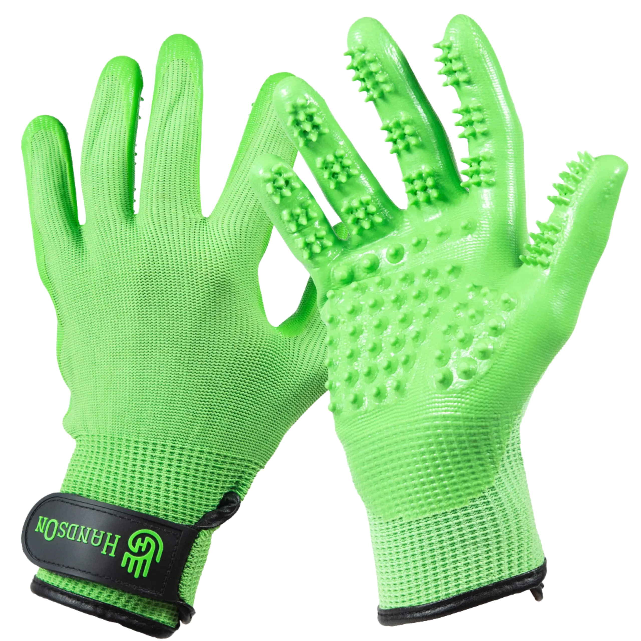 Large Green Deshedding Gloves by HandsOn Gloves