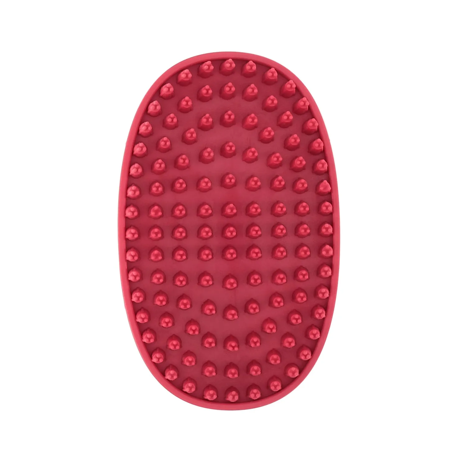 Le Salon Essentials Dog Rubber Grooming Brush with Loop Handle, Red