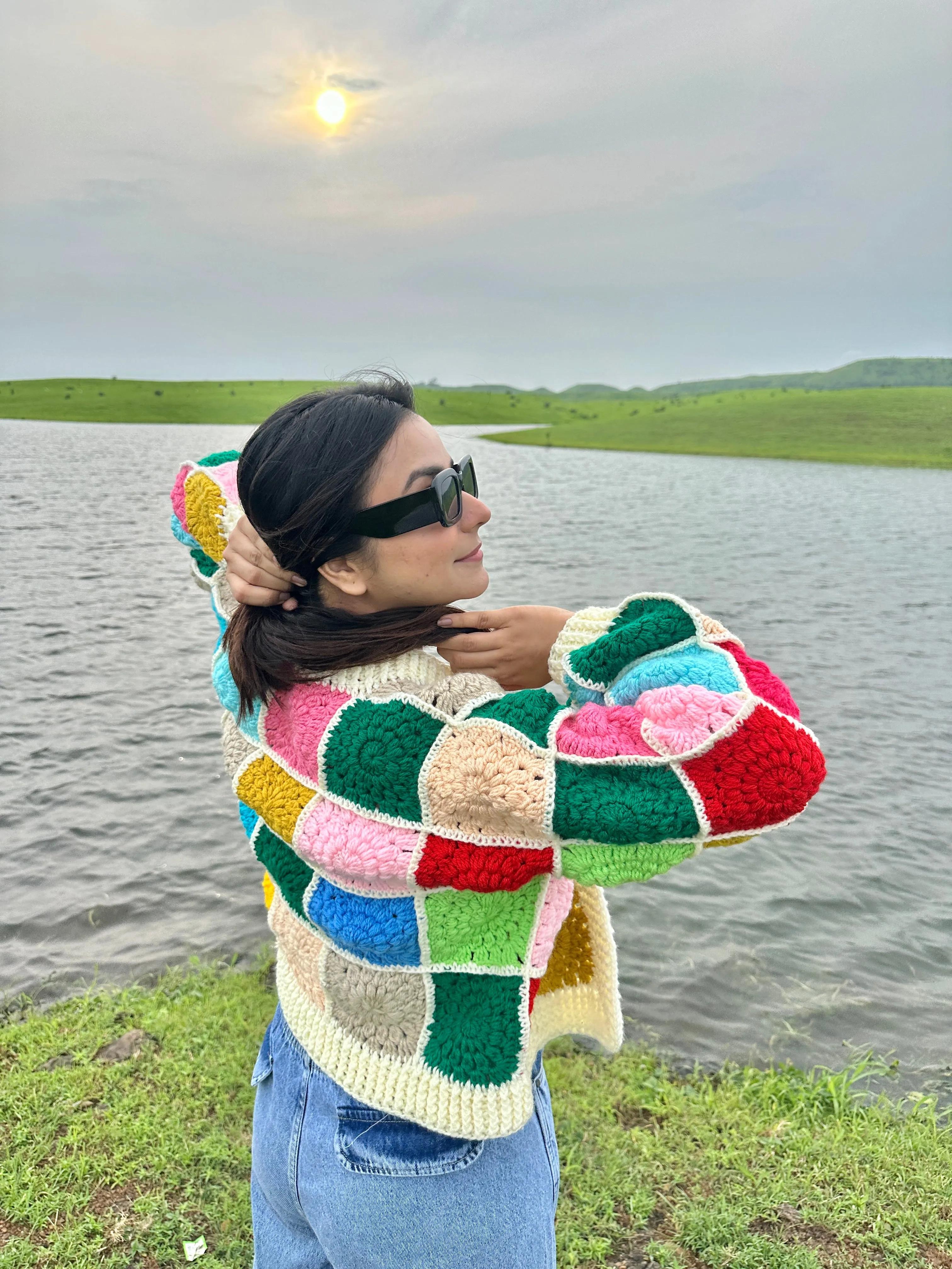 Multicoloured Patch Cardigan