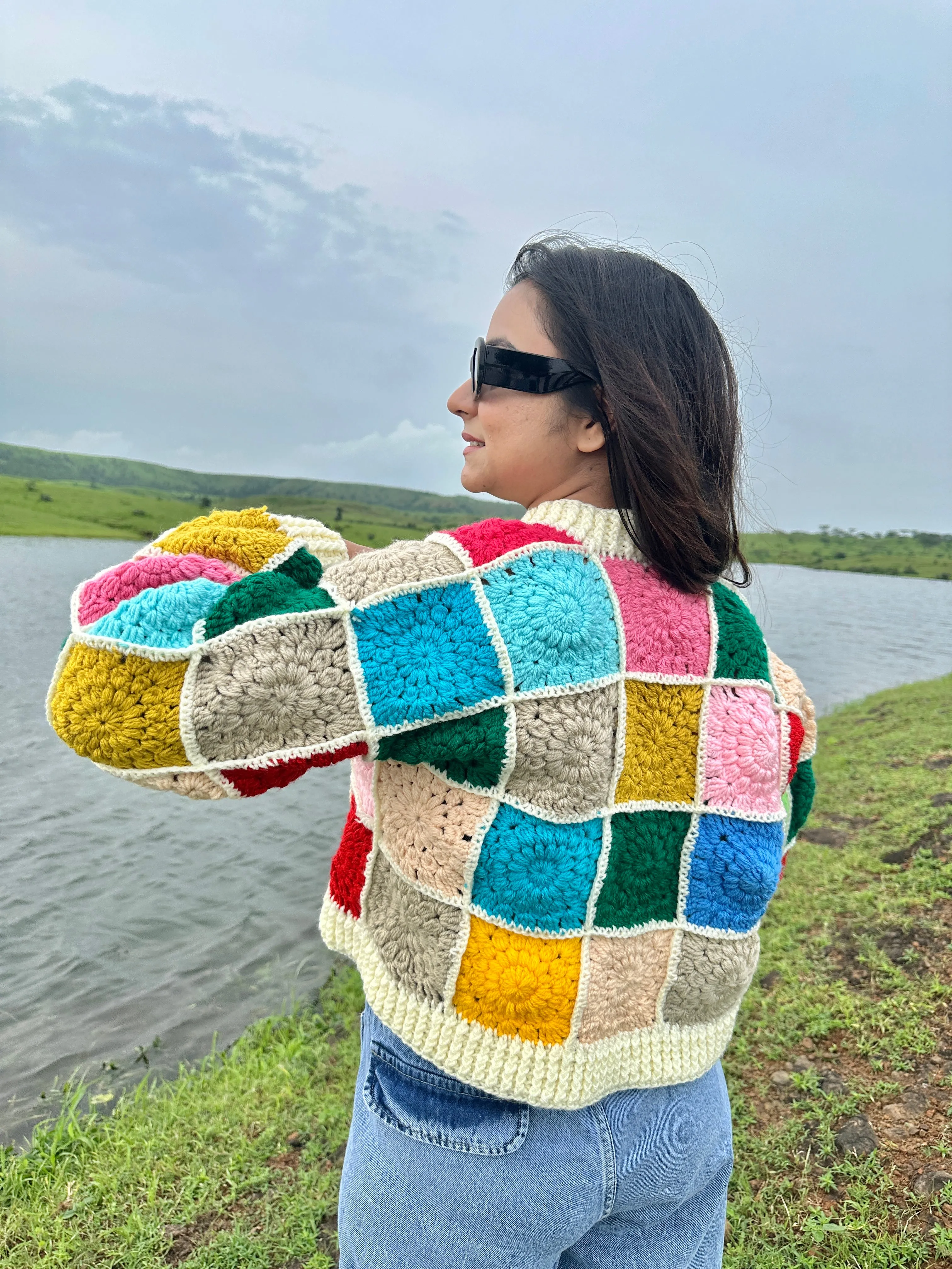 Multicoloured Patch Cardigan